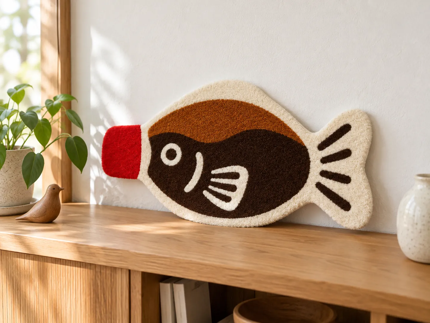 おしょうゆのラグを棚に飾る制作イメージ